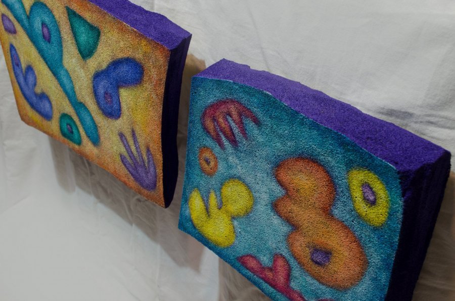 Additional view 3: Abstract Genre Painting Sponge 1 by painter Boris Subotic oil fabric 