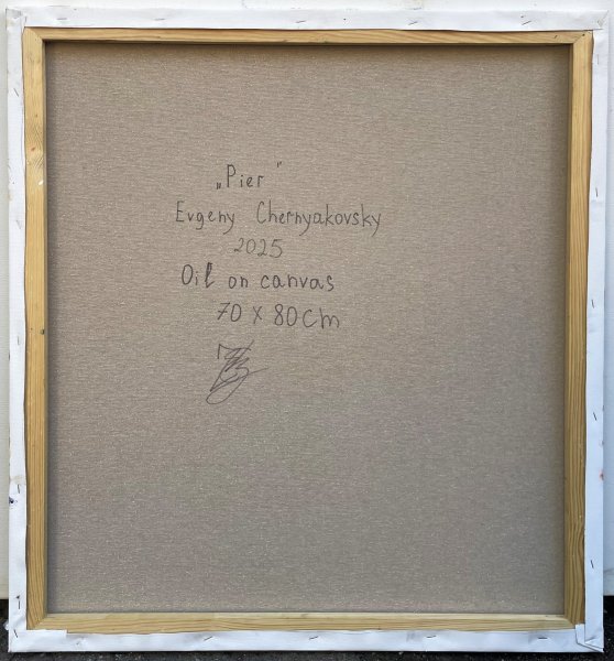 Immagine aggiuntiva 6: Impressionismo Paesaggio marino Pittura "Molo", pittore Yevgeny Chernyakovsky olio tela 