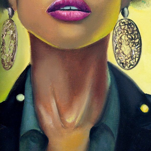 Additional view 2: Conceptual Portrait Painting Thoughts by painter Yulianna Tulinova oil canvas 