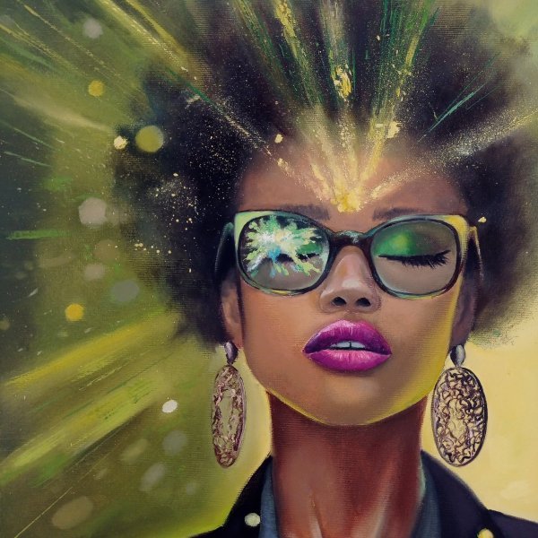 Additional view 5: Conceptual Portrait Painting Thoughts by painter Yulianna Tulinova oil canvas 