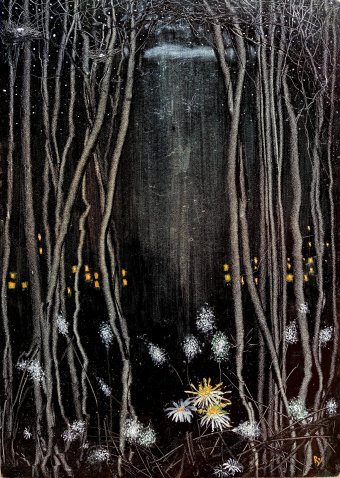 Живопись "Таинственный сад", живописец Serhiy Roy смешанная техника картон в Jose Art Gallery