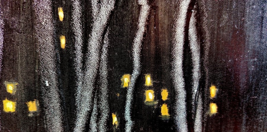 Image supplémentaire 4: Art conceptuel Paysage urbain Peinture "Jardin mystérieux", peintre Serhiy Roy technique mixte carton 