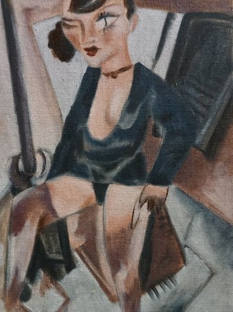 Pittura "Modern Muse. Il potere femminile cubista svelato", pittore Iryna Oliinyk olio tela alla Jose Art Gallery