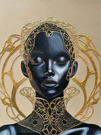 Malerei "Goldene Kaiserin", maler/-in Larisa Robins Acryl Holz in der Jose Art Gallery