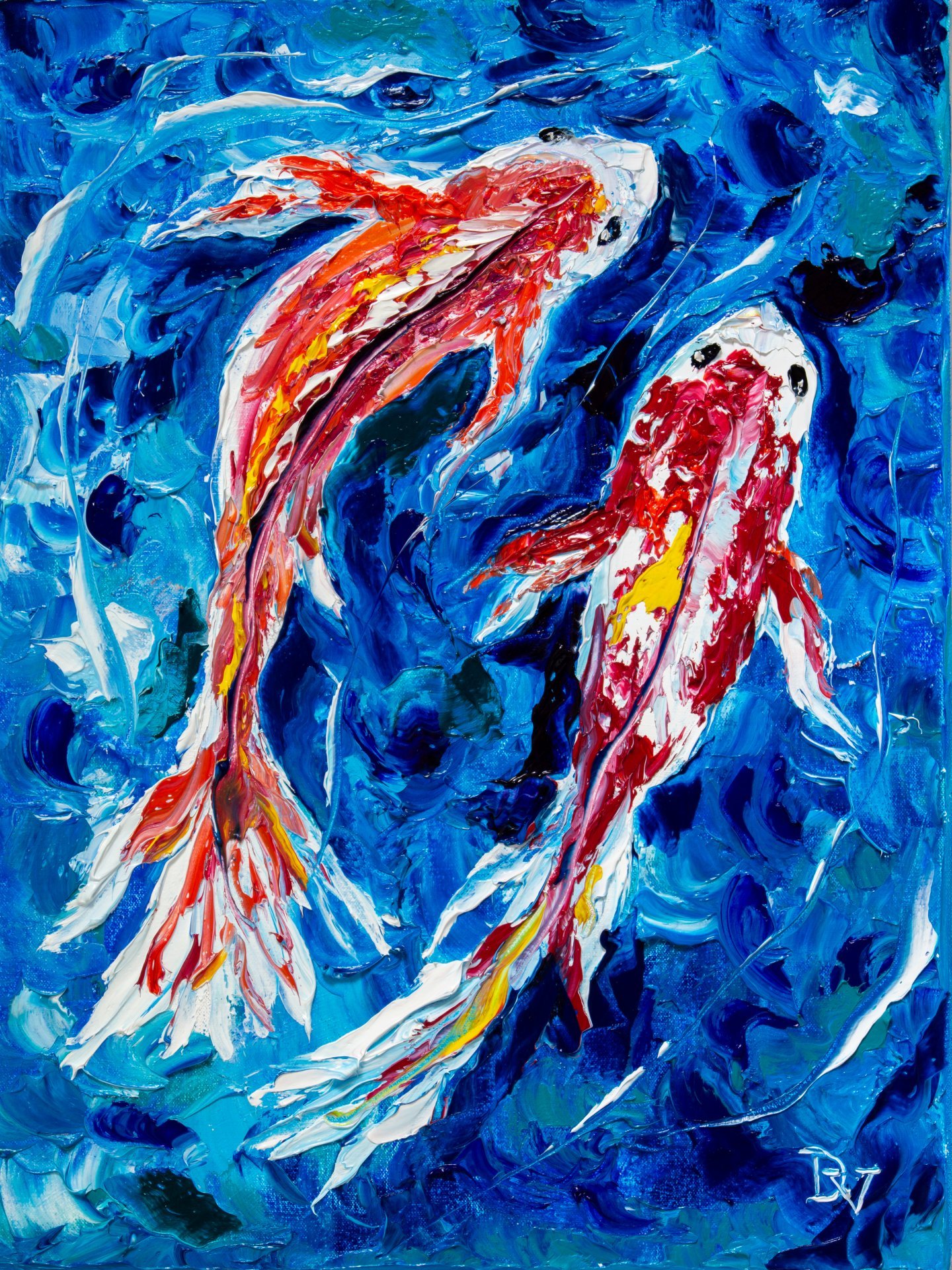 Red Fishes Drawing - Vladyslav Durniev - Jose Art Gallery