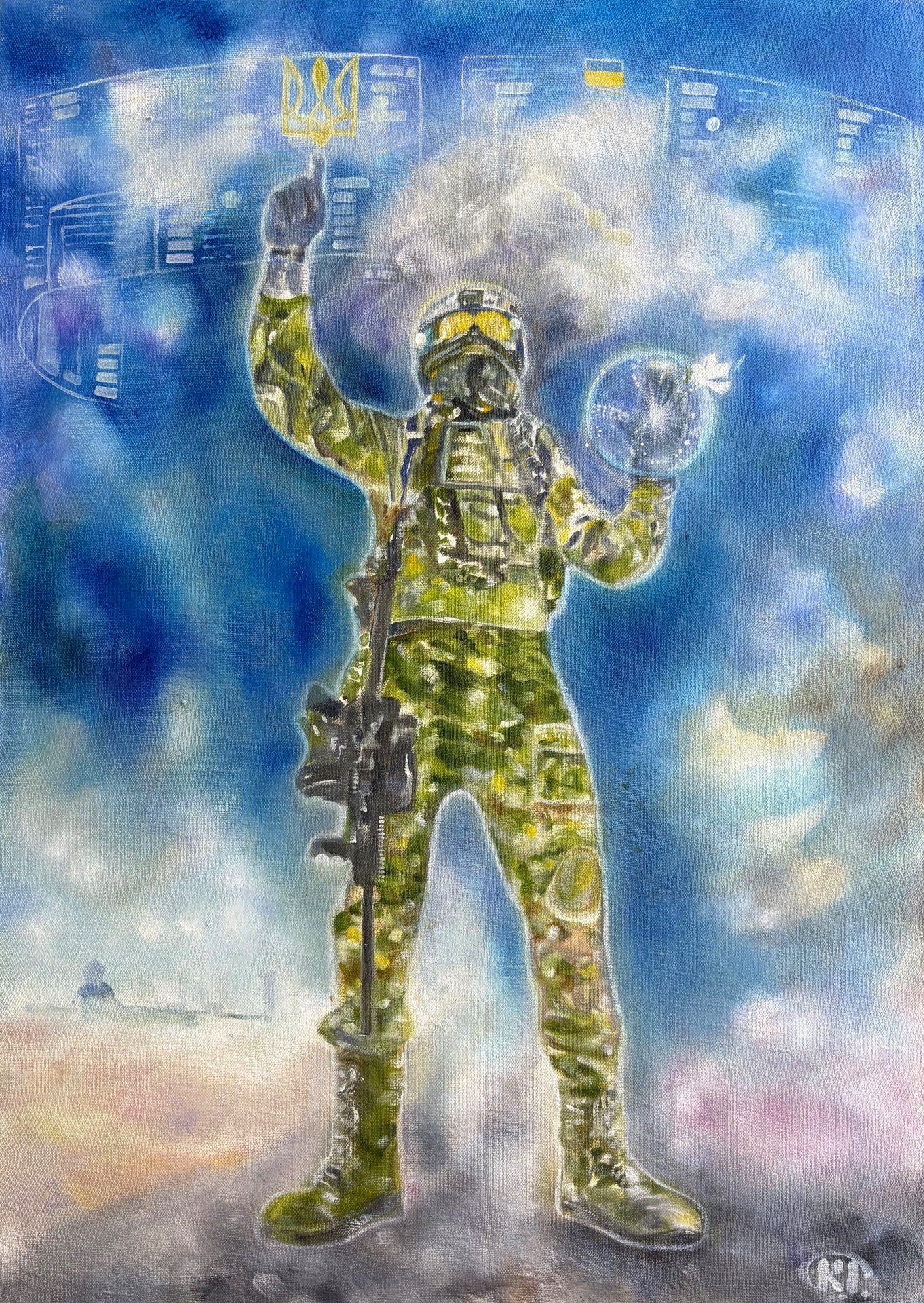 Defender: Symbol of strength and faith Drawing - Kseniya Rovenec