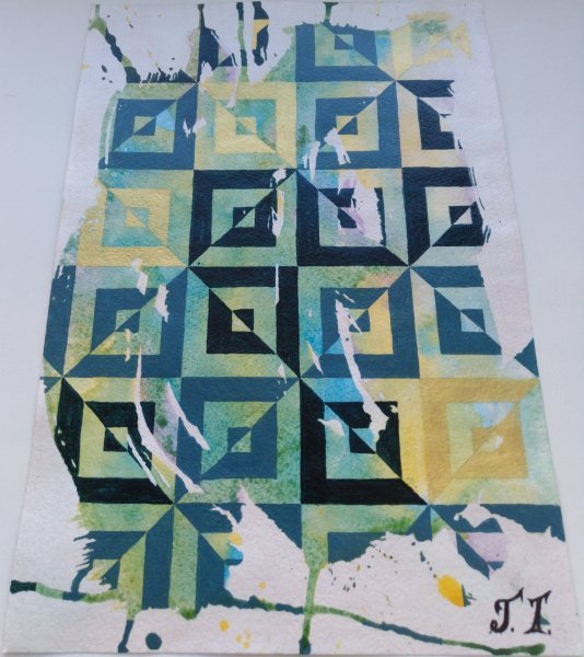 Additional view 1: Abstract Interior Painting Natsukashi by painter Ivan Juckov acrylic paper 