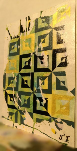 Additional view 3: Abstract Interior Painting Natsukashi by painter Ivan Juckov acrylic paper 