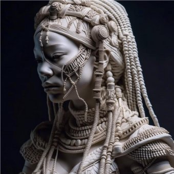 Art numérique "Esprit d'Afrique. Une force au-delà du temps.", artiste numérique Elmir Tatar à la Jose Art Gallery