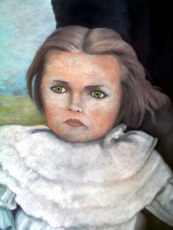 Painting "Reflection of Childhood" by painter Alberto Thirion oil wood at Jose Art Gallery