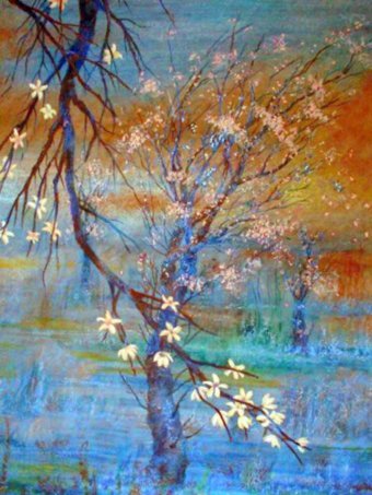 Painting "At the end of winter. Natural surrealism" by painter Alberto Thirion mixed method cardboard at Jose Art Gallery