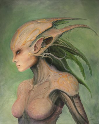 Painting "Angelus Mystique in Surreal Visions" by painter Ed Schaap oil canvas at Jose Art Gallery