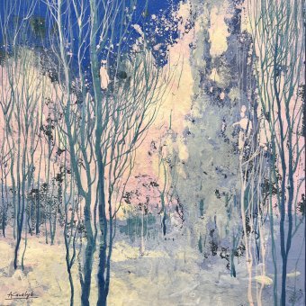 Painting "Where the Winter Dreams Begin" by painter Andrii Kovalyk gouache paper at Jose Art Gallery