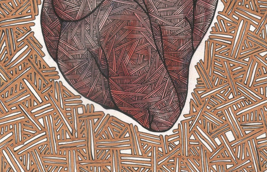 Дополнительное изображение 1: Абстракционизм Миниатюра Живопись "Сердце как бриллиант №1" живописец Robert Borynskyy смешанная техника бумага 