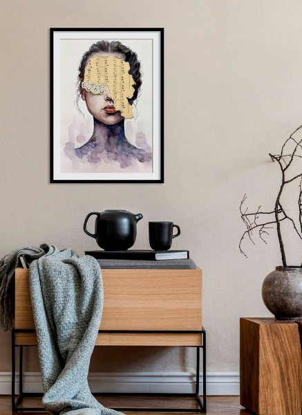 Дополнительное изображение 1: Сюрреализм Портрет Живопись "Фиолетовые сны. Сюрреалистический женский портрет" живописец Julia Shilo смешанная техника бумага 