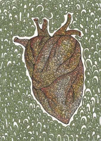 Painting "The heart is like a diamond #2" by painter Robert Borynskyy pencil paper at Jose Art Gallery