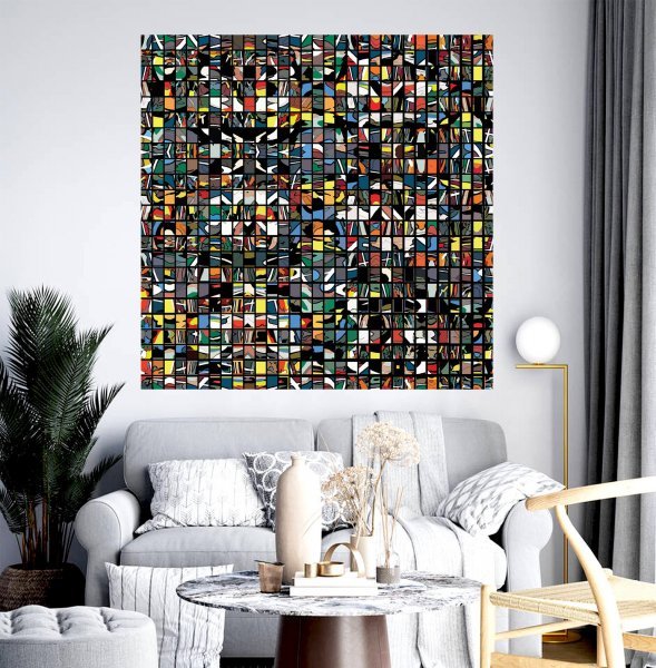 Image supplémentaire 1: Art du pixel Familial Art numérique "Paysage urbain", artiste numérique michael Bertoli 