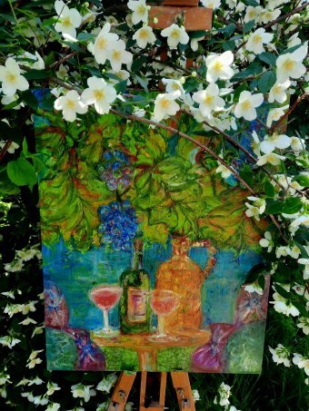 Painting "Date" by painter DIM KIM oil cardboard at Jose Art Gallery