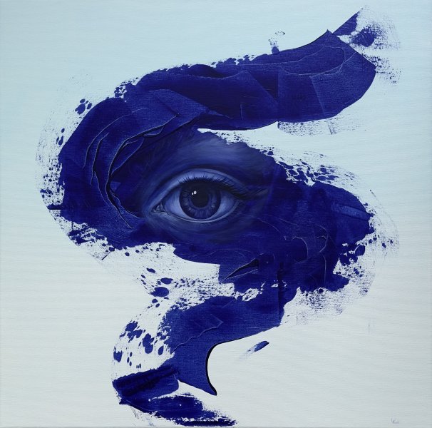 Abstraktionismus Porträt Malerei "Ohne Worte" maler/-in Lina Kush Acryl Leinwand 