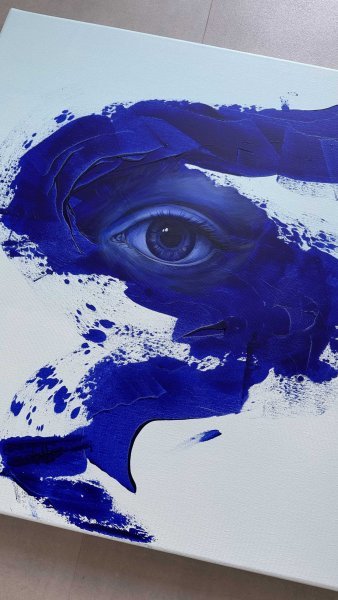 Zusätzliches Bild 1: Abstraktionismus Porträt Malerei "Ohne Worte", maler/-in Lina Kush Acryl Leinwand 