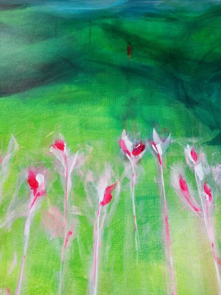 Immagine aggiuntiva 3: Astrattismo Paesaggio Pittura "L'ombra del drago sopra...", pittore Noumenona acrilico tela 