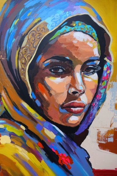 Additional view 2: Fine Art Portrait Painting Desert Rose by painter Babski Wojciech acrylic canvas 