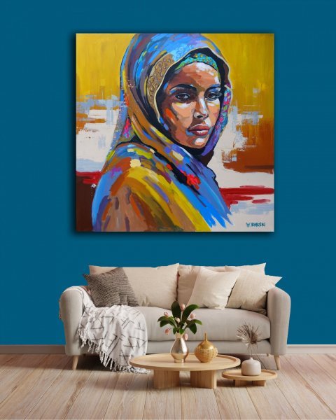 Additional view 7: Fine Art Portrait Painting Desert Rose by painter Babski Wojciech acrylic canvas 