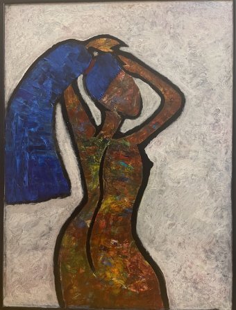 Pintura "Mujeres abstractas que dan forma al espacio interior", pintor Alex acrílico lienzo en Jose Art Gallery