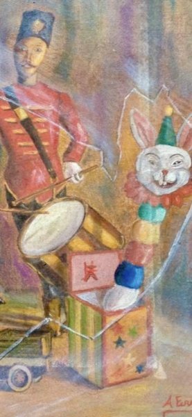 Додаткове зображення 3: Фігуративізм Побутовий Живопис "Спогади", живописець Angelo Ferro масло картон 