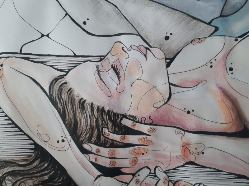 Image supplémentaire 2: Art figuratif Nu Peinture "Âme sale", peintre Nichka technique mixte papier 