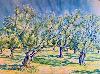 Peinture "Un soupir de paix", peintre Angelo Ferro huile carton à la Jose Art Gallery