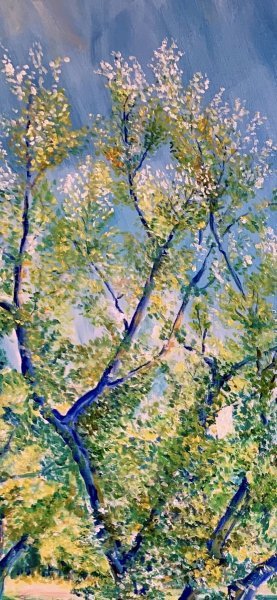Image supplémentaire 6: Postimpressionisme Paysage Peinture "Un soupir de paix", peintre Angelo Ferro huile carton 