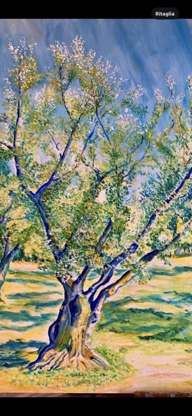 Image supplémentaire 9: Postimpressionisme Paysage Peinture "Un soupir de paix", peintre Angelo Ferro huile carton 