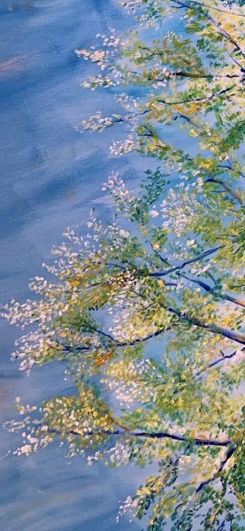 Image supplémentaire 10: Postimpressionisme Paysage Peinture "Un soupir de paix", peintre Angelo Ferro huile carton 