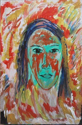 Drawing "Time" by illustrator Eric Cojocari acrylic cardboard at Jose Art Gallery