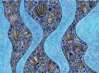 Drawing "Unexplored depths" by illustrator Robert Borynskyy mixed method paper at Jose Art Gallery