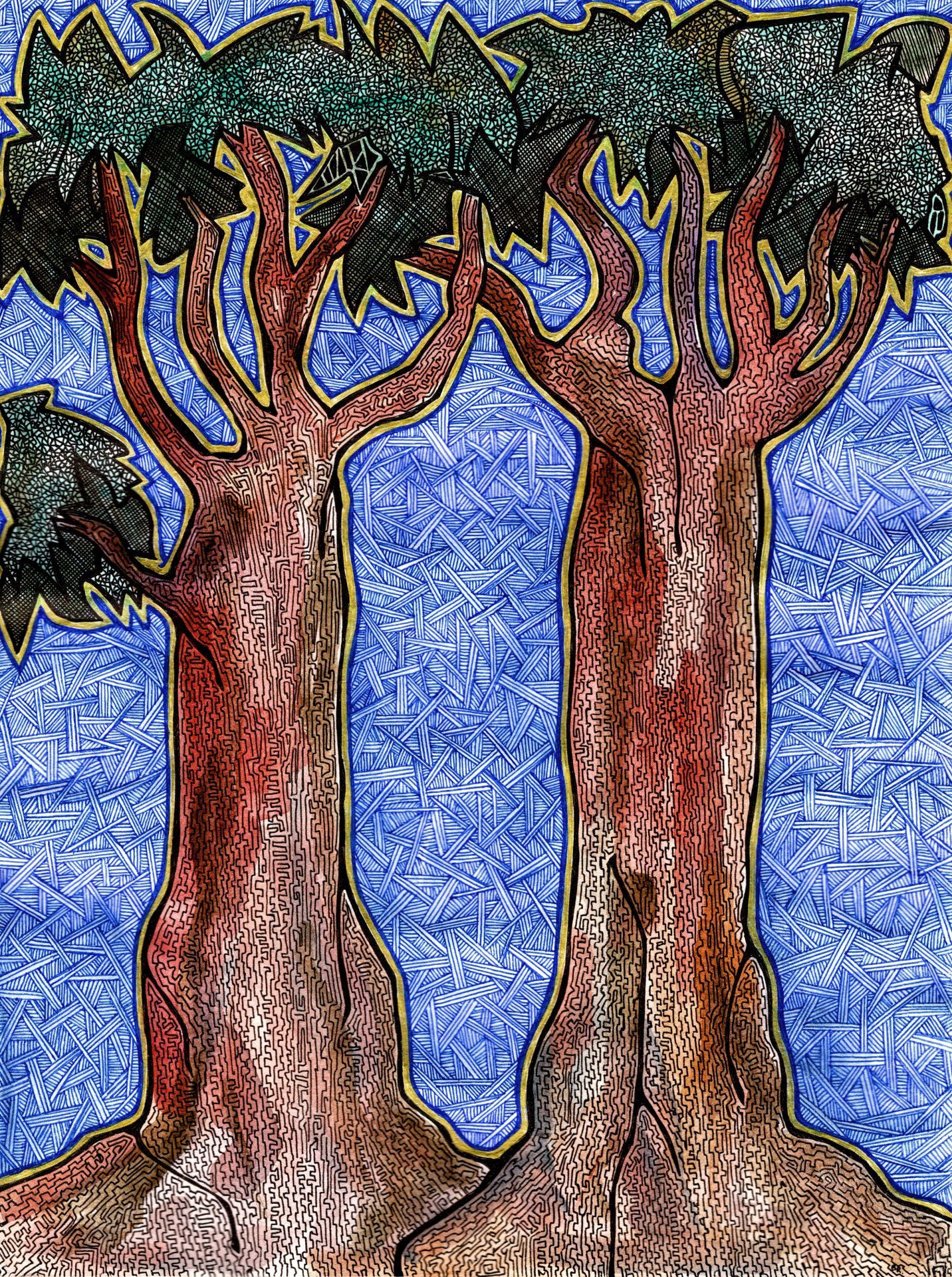 Gopher tree. Genesis 6:14 Painting by Robert Borynskyy