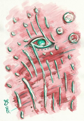 Drawing "I see" by illustrator Ewa Dura drawing ink paper at Jose Art Gallery