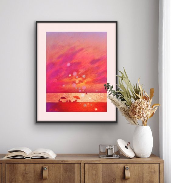Magical Sunset on the Seashore Painting by Andrii Kovalyk