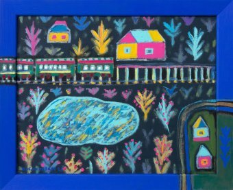 Painting "Childhood memories" by painter Bohdan Buchkovskyi acrylic canvas at Jose Art Gallery