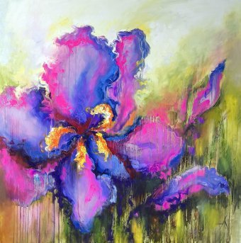 Painting "Tears of a flower" by painter Anastasia Kozorez oil canvas at Jose Art Gallery