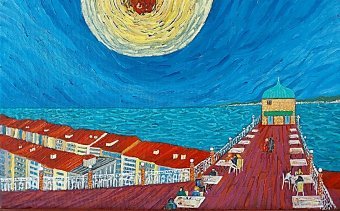 Живопись "Солнечный день в историческом центре Ascenseur в Измире", живописец Kamil Murat масло холст в Jose Art Gallery