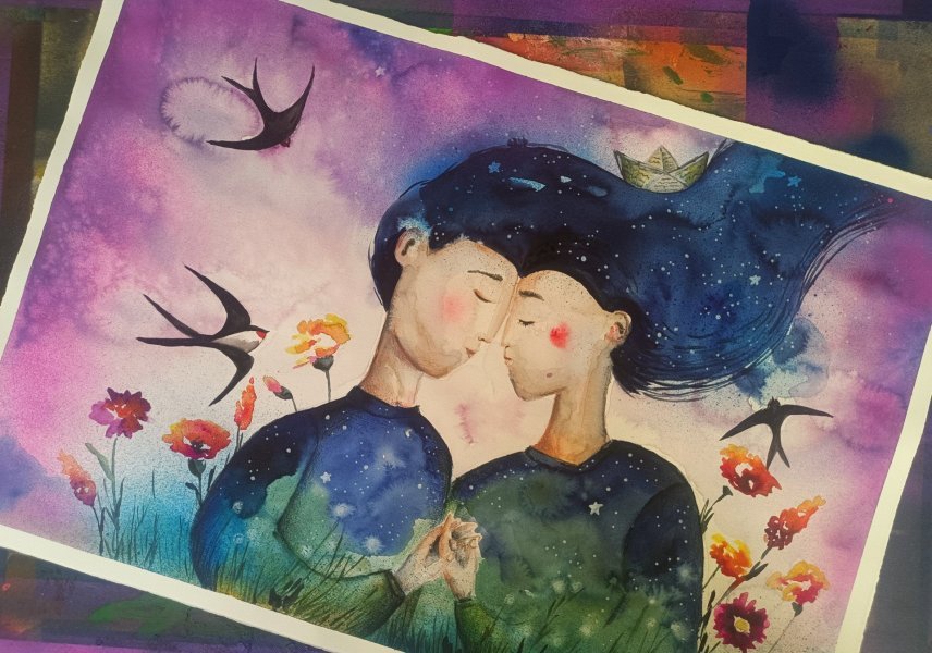 Silent Connection Painting by Evgenia Smirnova