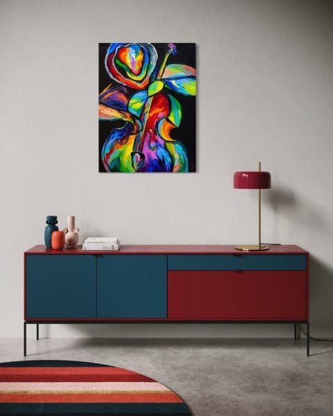 Additional view 1: Abstract Portrait Painting Midnight Jam by painter Liubov Kuptsova oil canvas 