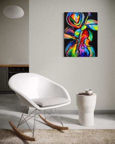 Additional view 3: Abstract Portrait Painting Midnight Jam by painter Liubov Kuptsova oil canvas 