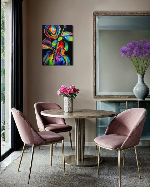 Additional view 4: Abstract Portrait Painting Midnight Jam by painter Liubov Kuptsova oil canvas 