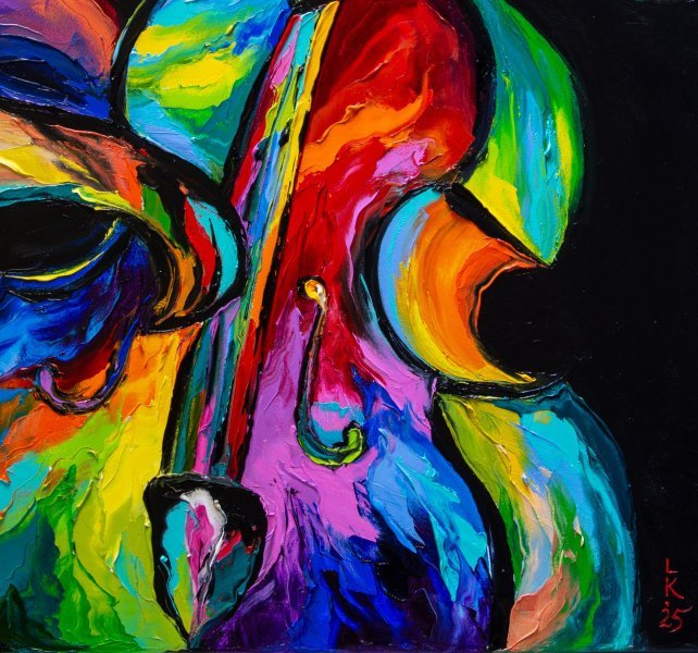 Additional view 5: Abstract Portrait Painting Midnight Jam by painter Liubov Kuptsova oil canvas 