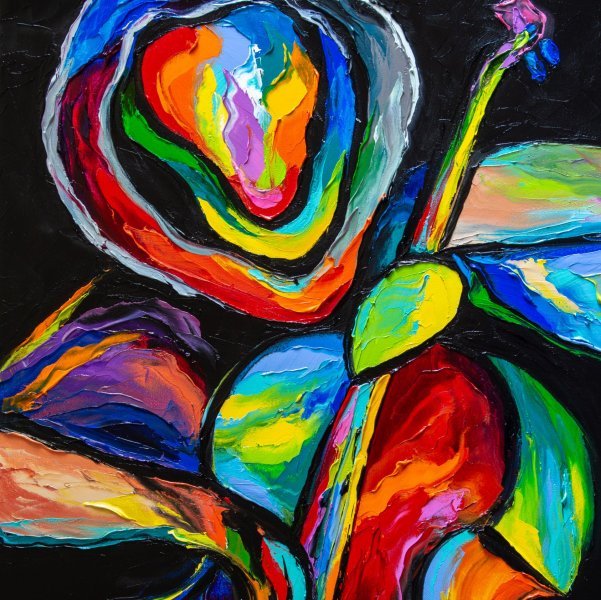 Additional view 6: Abstract Portrait Painting Midnight Jam by painter Liubov Kuptsova oil canvas 