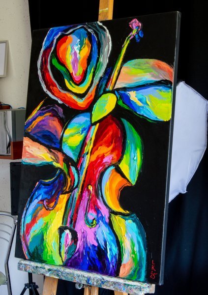 Additional view 7: Abstract Portrait Painting Midnight Jam by painter Liubov Kuptsova oil canvas 