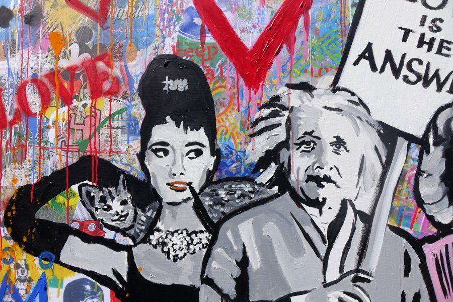 Additional view 1: Street Art Portrait Painting Love is the Answer by painter Babski Wojciech acrylic canvas 